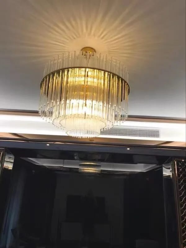 Customer photo review of Glass Rod Cascade Chandelier, Round or Linear, 50–120 cm, LED