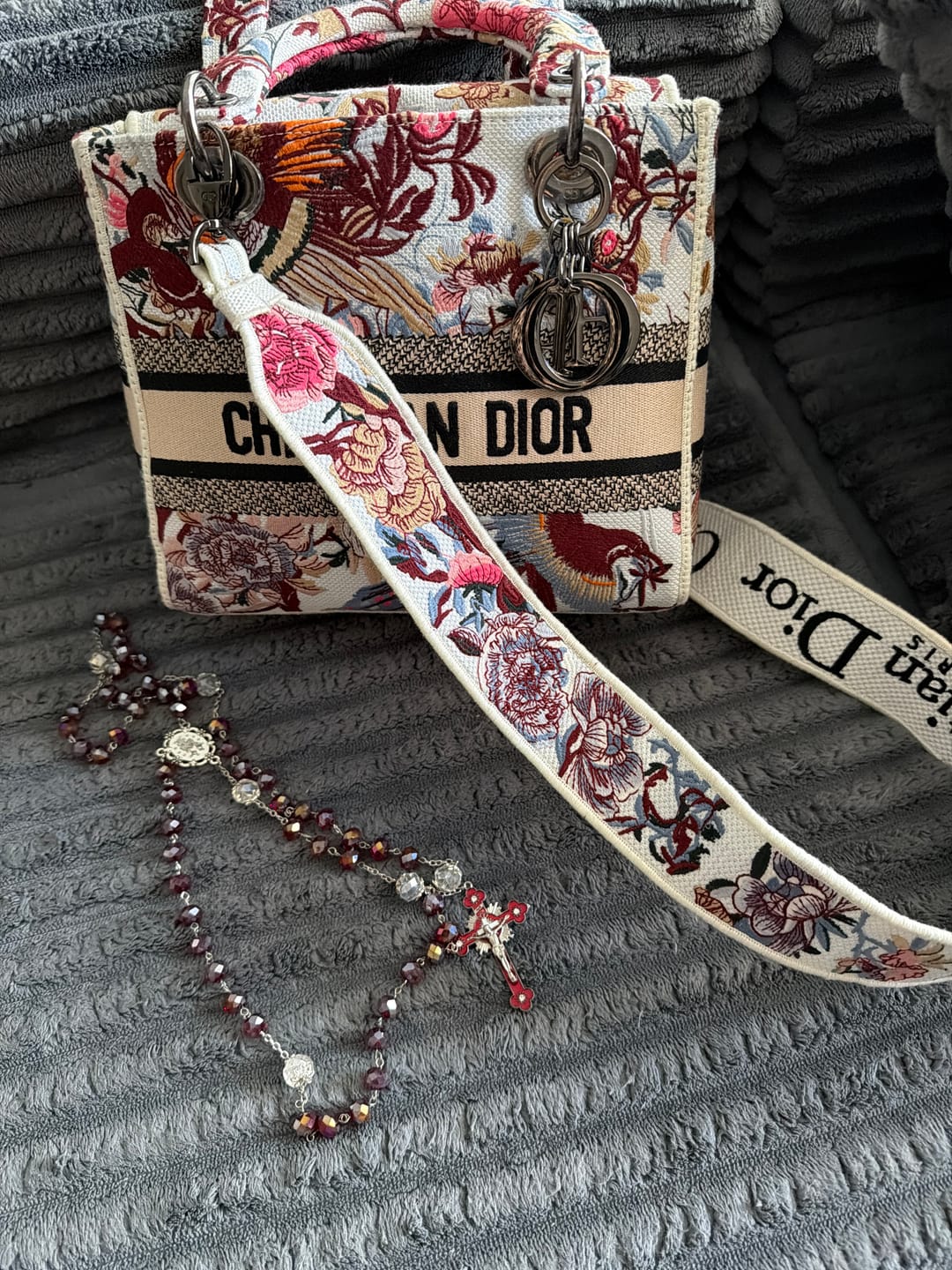 Customer photo review of SolaceBeads Red AB Crystal Rosary,  Miraculous Medal & Red Crucifix: Radiant Scarlet Shining Devotion