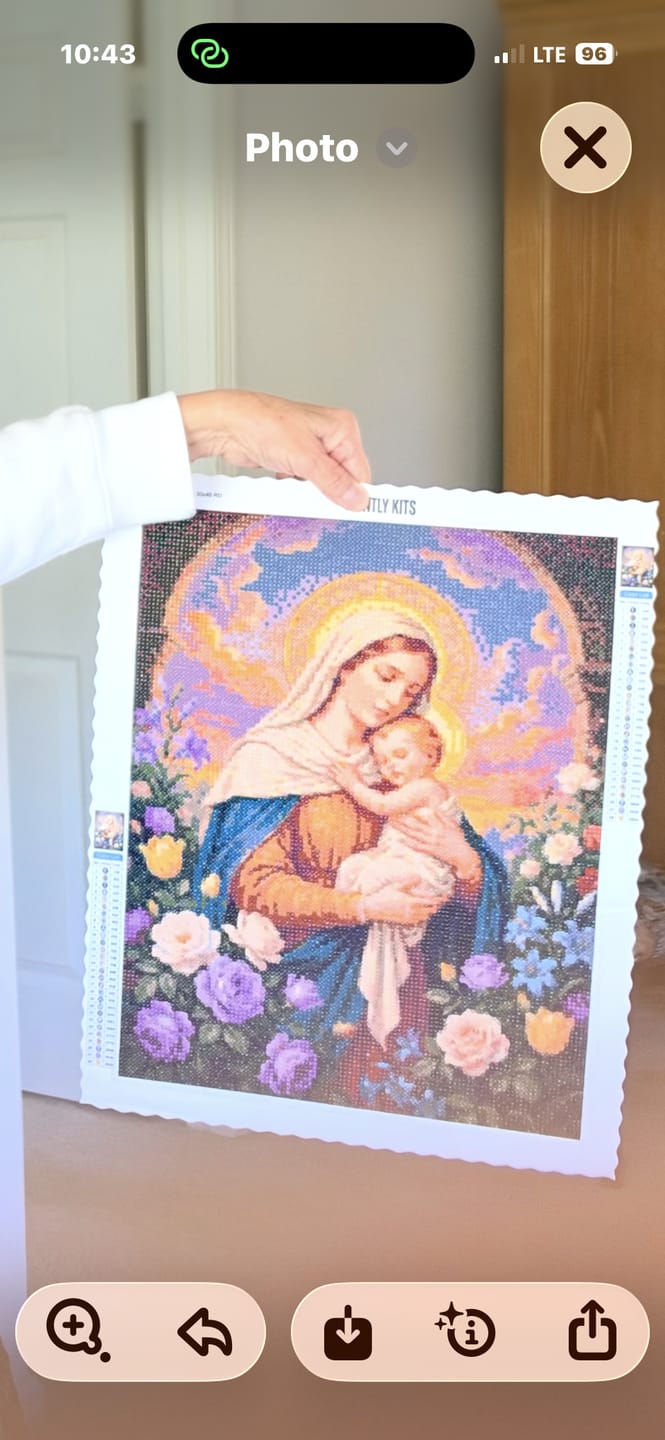 Customer photo review of Mother Mary Tender Embrace (Diamond Painting)
