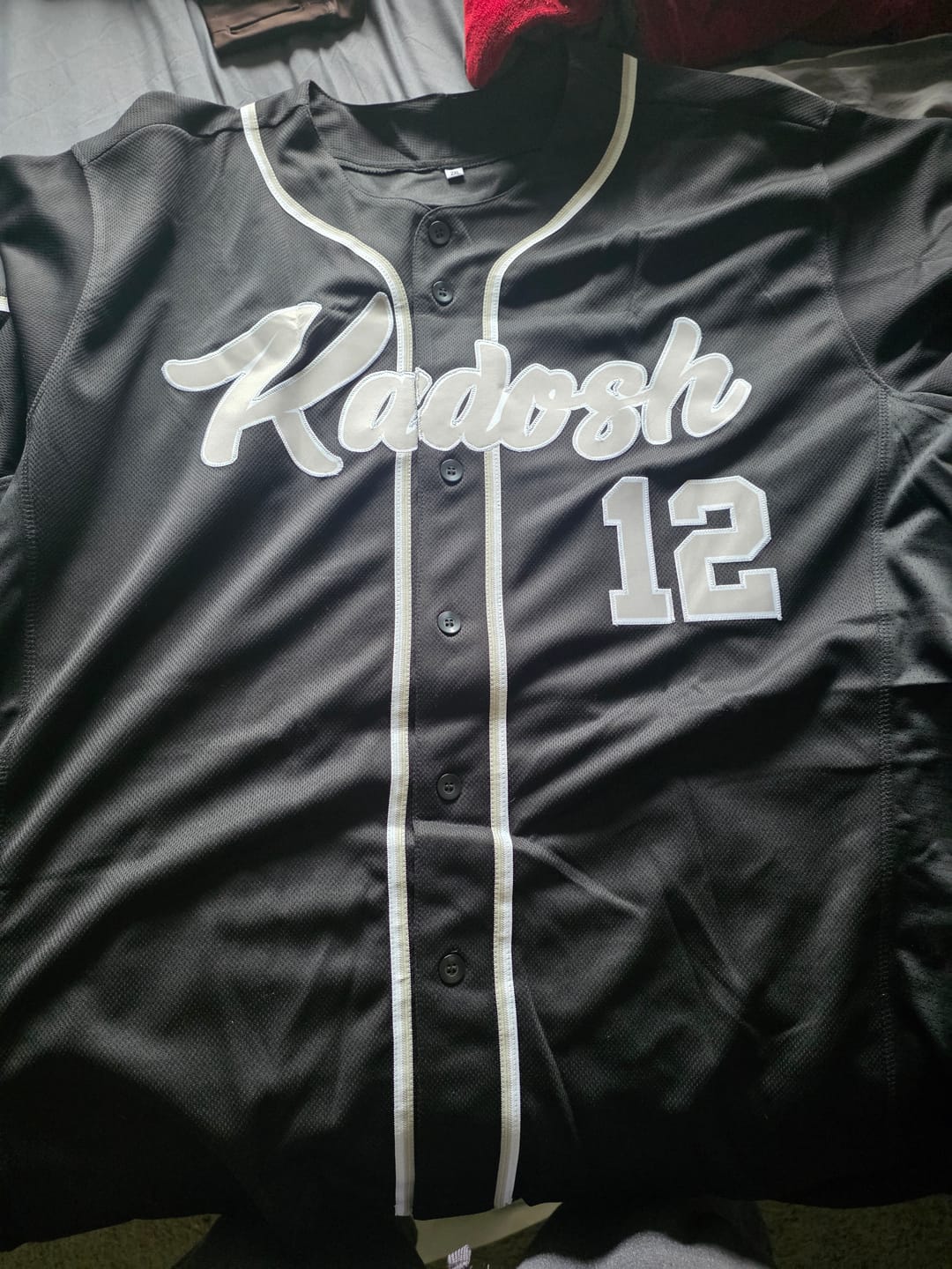 Customer photo review of Custom Light Blue Yellow-White Classic Style Authentic Baseball Jersey