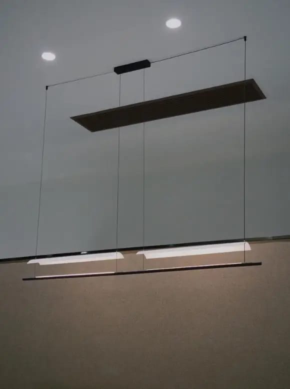 Customer photo review of Nordic Minimalist LED Linear Pendant Light - Modern Industrial Hanging Chandelier for Dining Room, Kitchen Island, Bar & Office