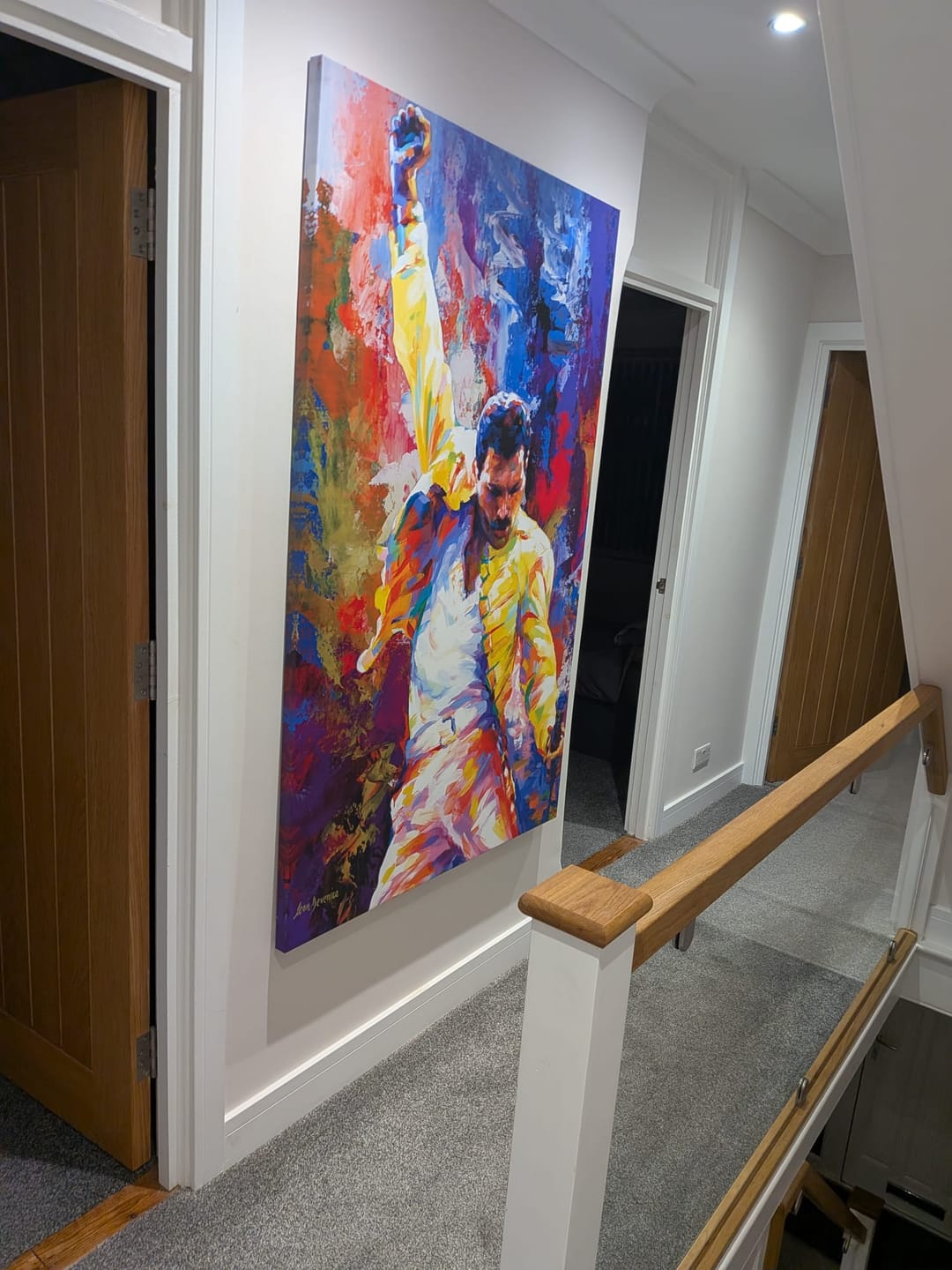 Customer photo review of Colourful Freddie Mercury Oversized Canvas Print