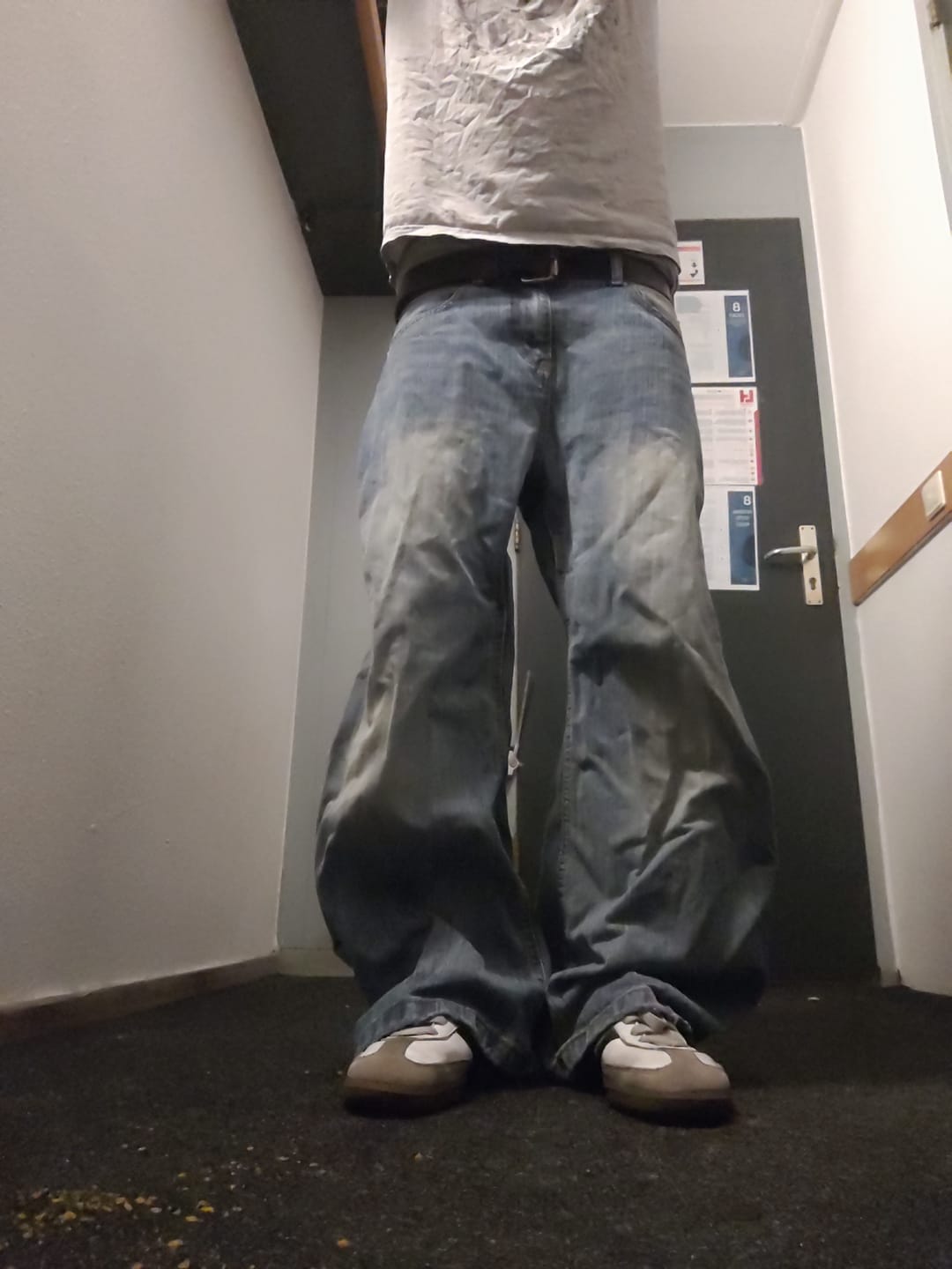 Customer photo review of Washed  Bamboo Weave Baggy Bootcut Jeans | Inflation Streetwear