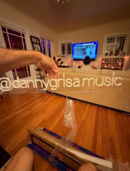 Customer photo review of 0h Baby Shower Sign in Neon