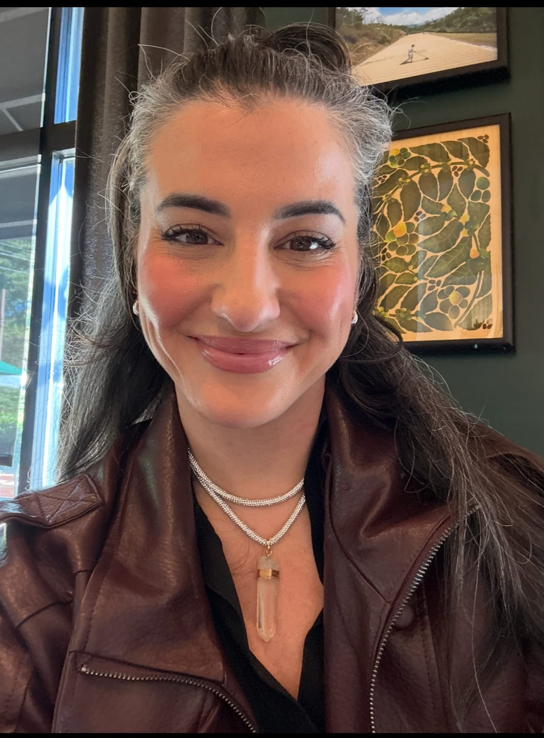 Customer photo review of Quartz Pendant Neclace