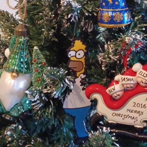 Customer photo review of Homer Hanging Christmas Tree Decoration