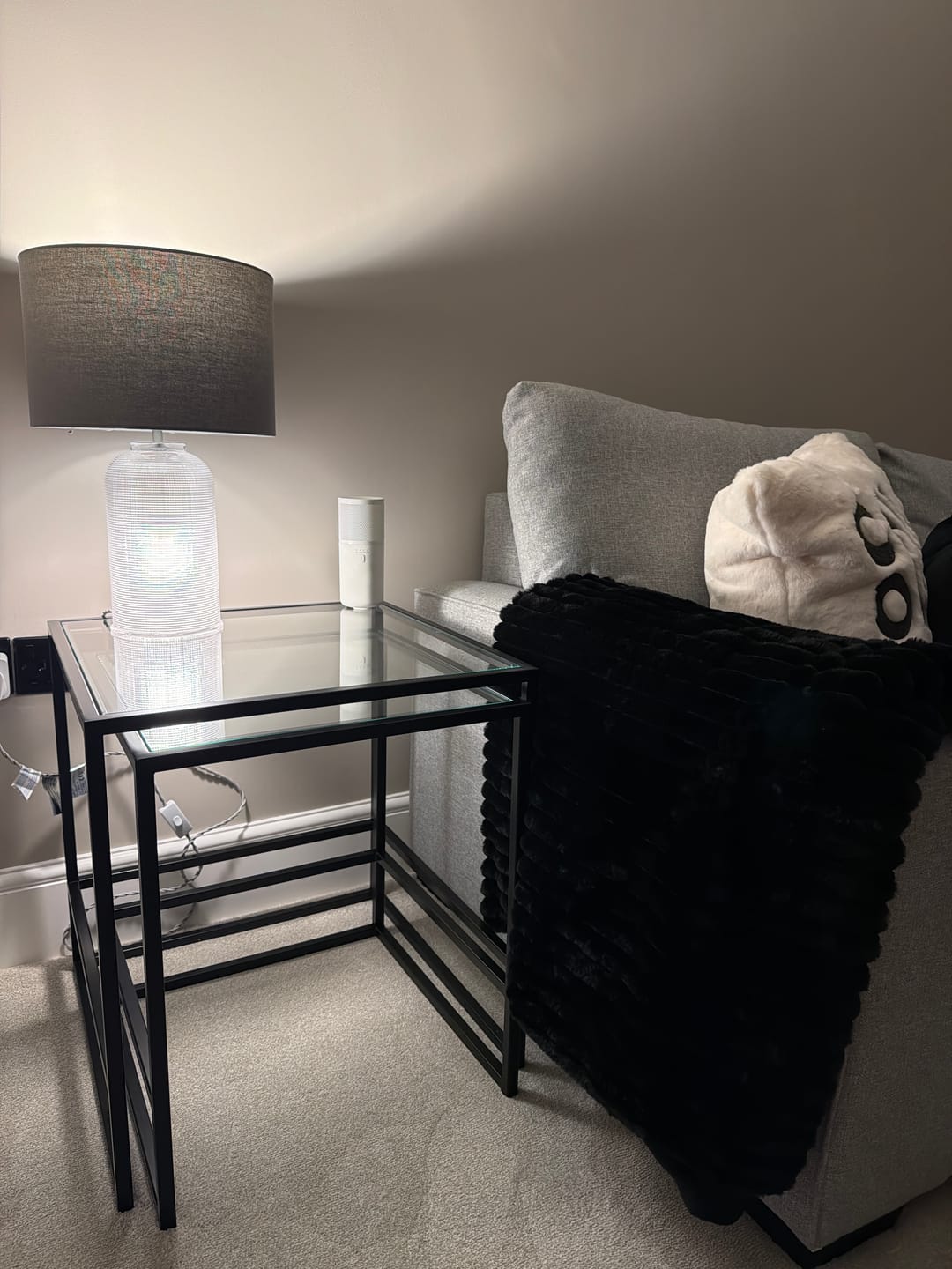Customer photo review of Aria Glass Metal Nesting Side Tables - Black
