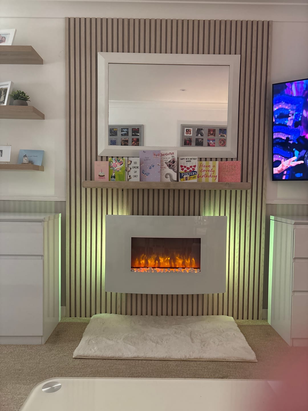 Customer photo review of SlatWall Acoustic Whitewashed Oak Slatted Wall Panel