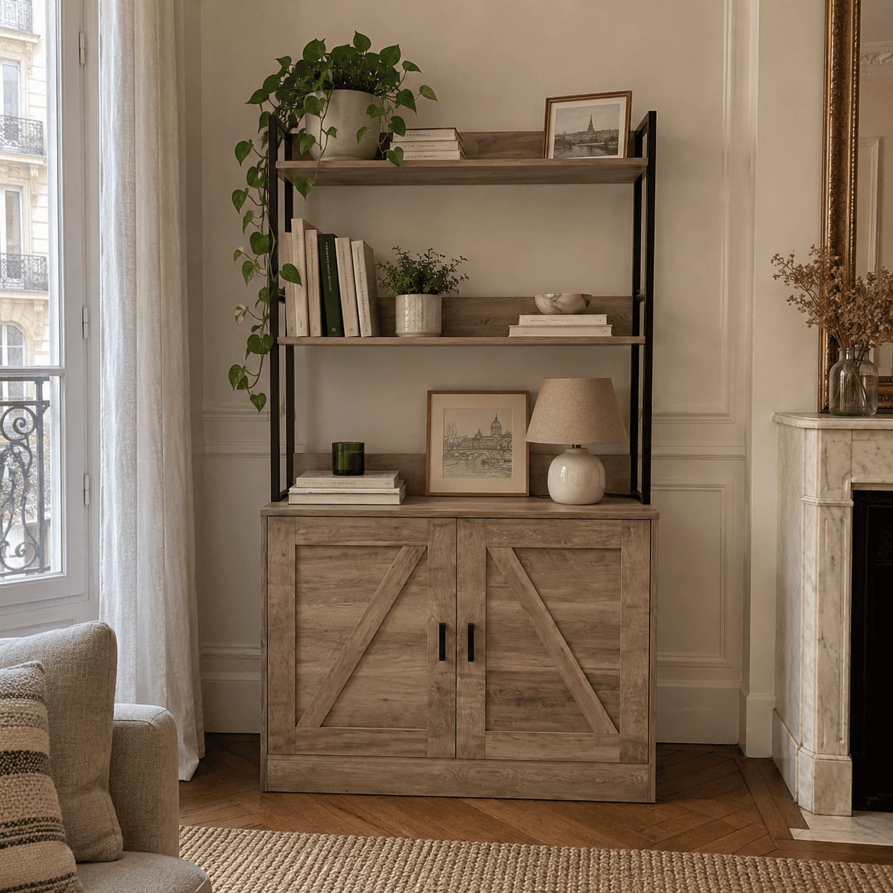 Customer photo review of Meuble cache-litière avec étagères — Reol