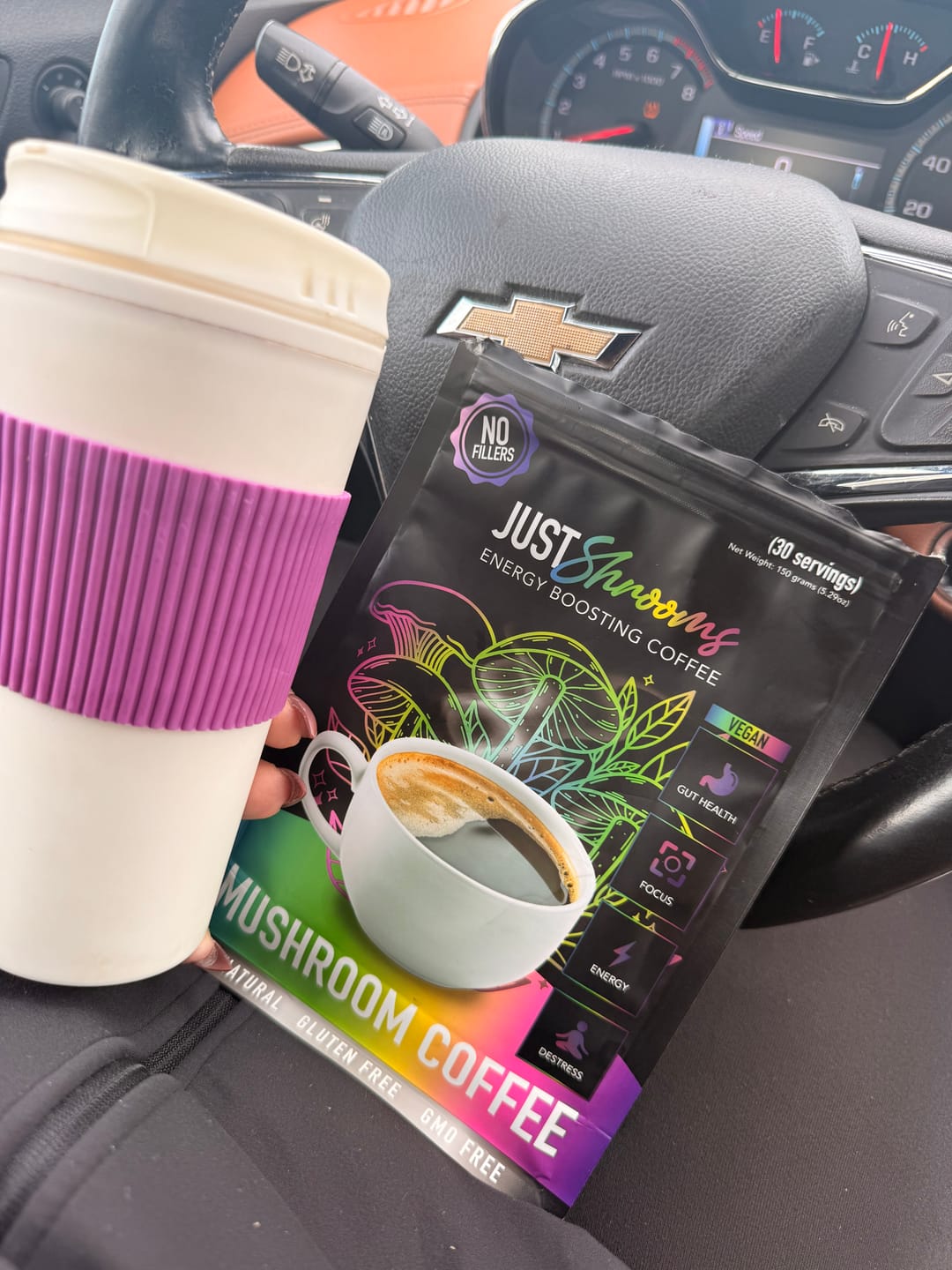 Customer photo review of Just Shrooms Mushroom Coffee