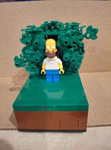 Customer photo review of Buildable Homer in the Bushes Display Set