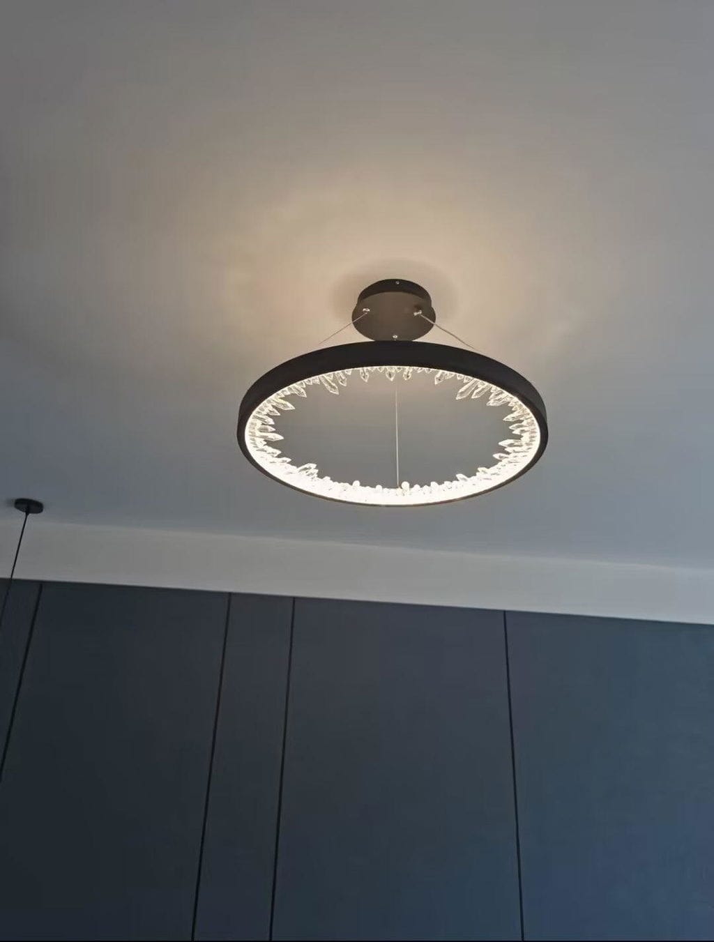 Customer photo review of Gold Ring Pendant Light, Clear Shades, Integrated LED, Hardwired