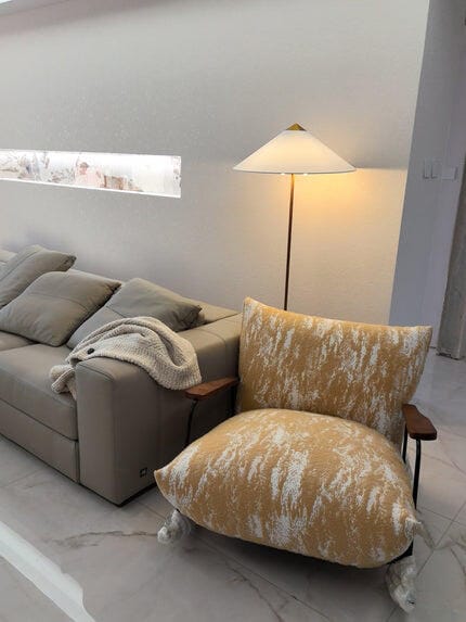 Customer photo review of Conical Shade Floor Lamp, Brass Stem, 64 cm Wide, Plug In