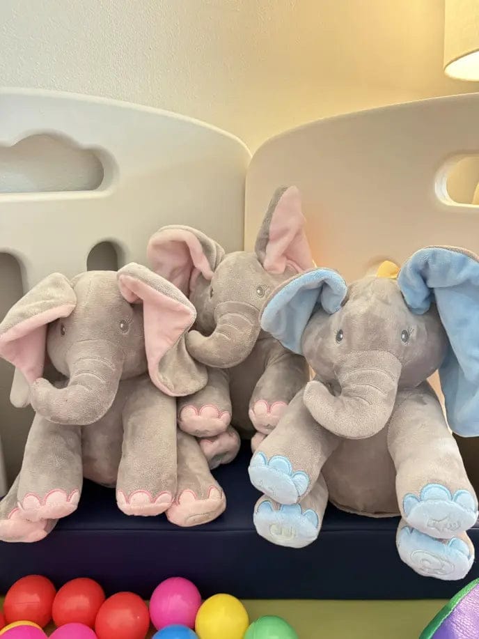 Customer photo review of PeekabooPal™ Ellie – The Singing Peekaboo Elephant Plush
