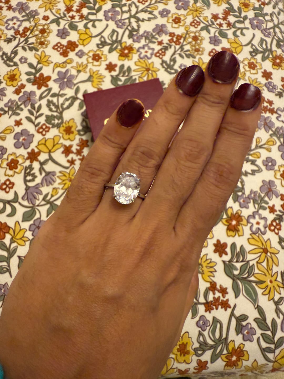 Customer photo review of 5Ct Hayley Oval Solitaire Silver Ring
