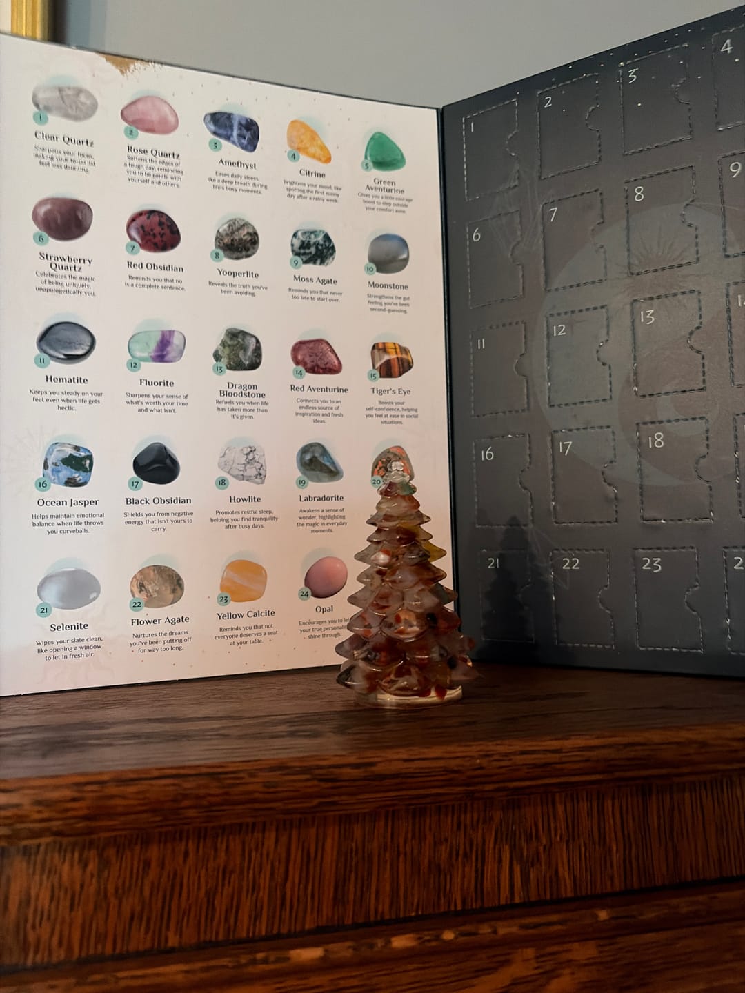 Customer photo review of 2026 Crystal Advent Calendar + FREE Gemstone Tree