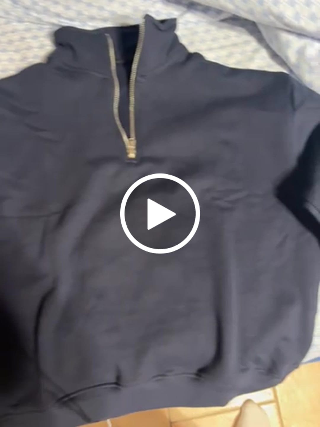 Customer video review of Sweatshirt Half Zip Blanks 330GSM Night Blue