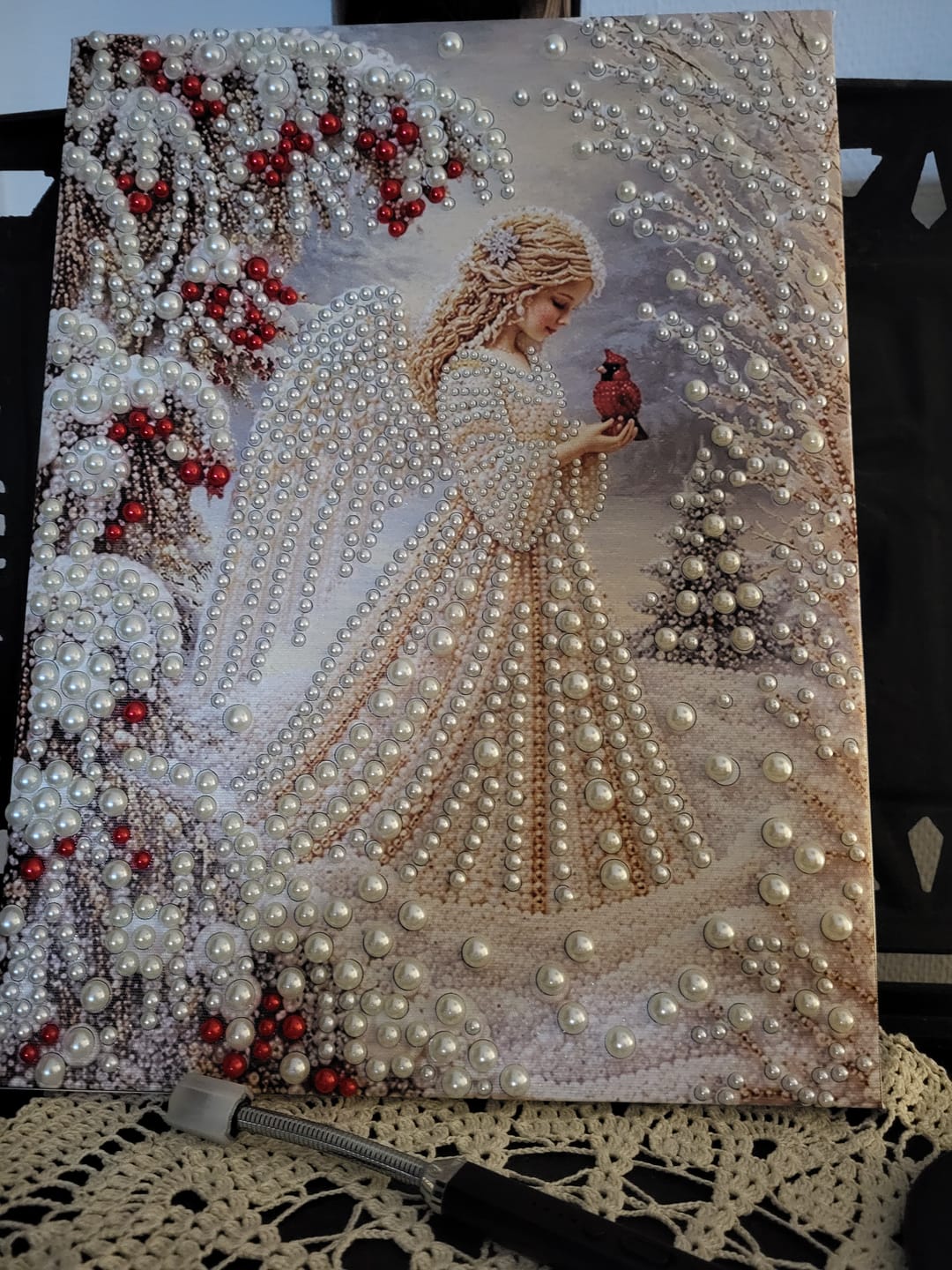 Customer photo review of Winterengel - Premium Perlen Diamond Painting