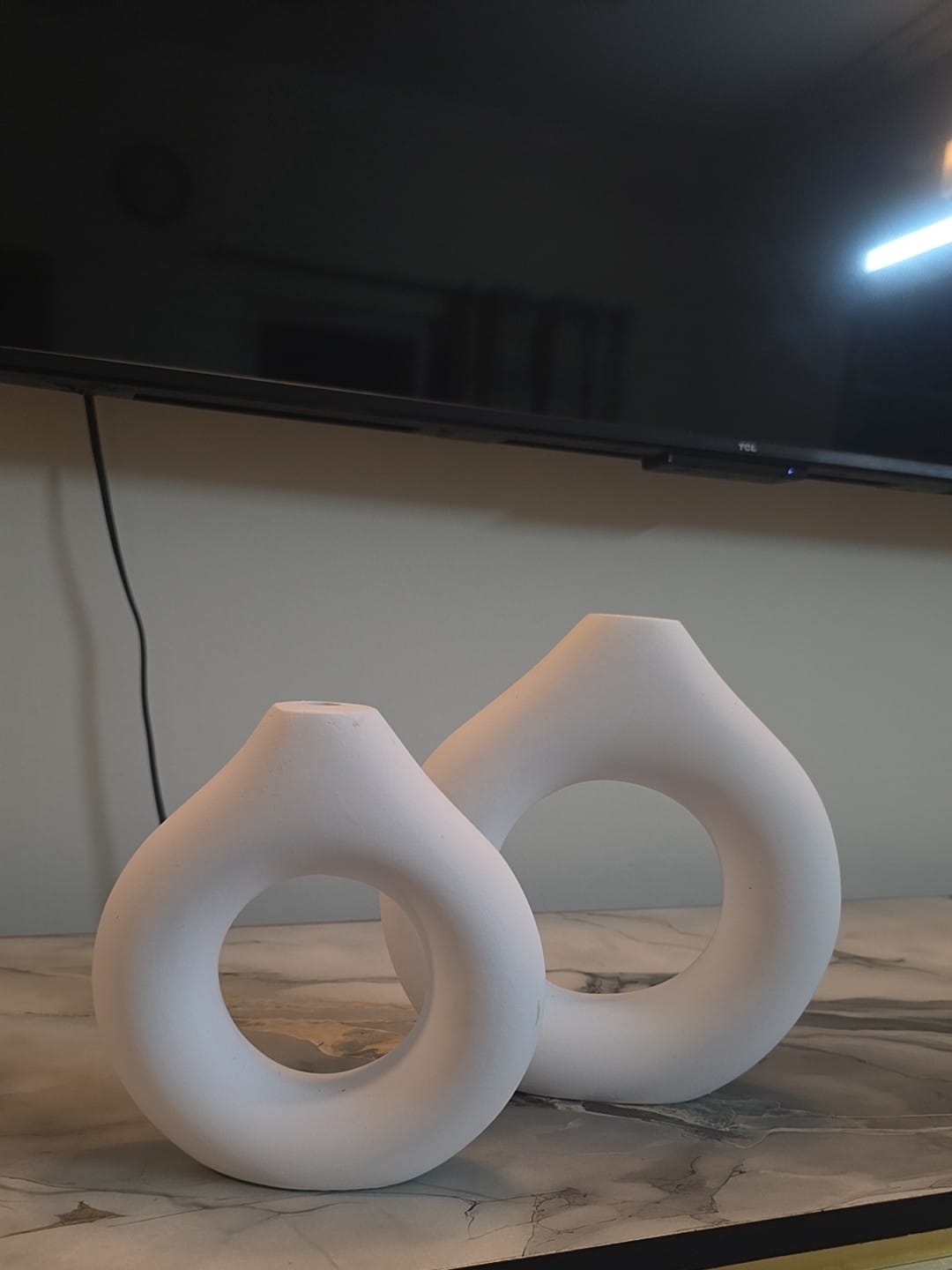 Customer photo review of White Donut Bud Vase Set of 2