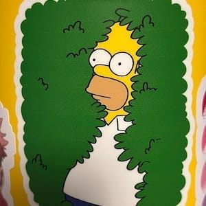 Customer photo review of Homer Bushes Meme Waterproof Sticker