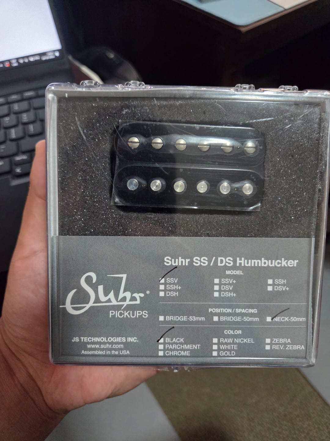 Customer photo review of Suhr SSV Humbucker Black (Neck) - Cápsula de Guitarra
