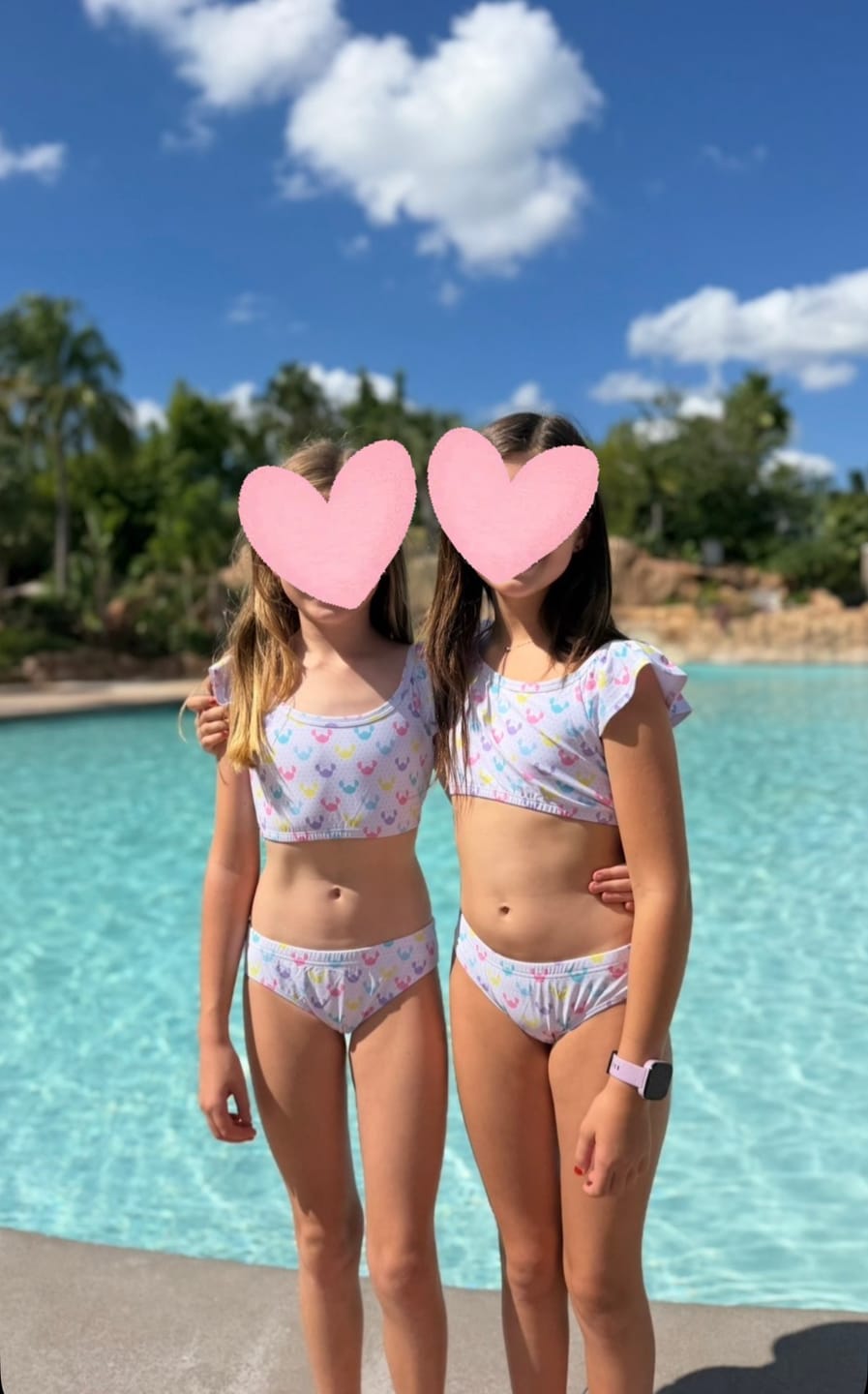 Customer photo review of Pastel Mouse Ears Print Two Piece Swimsuit