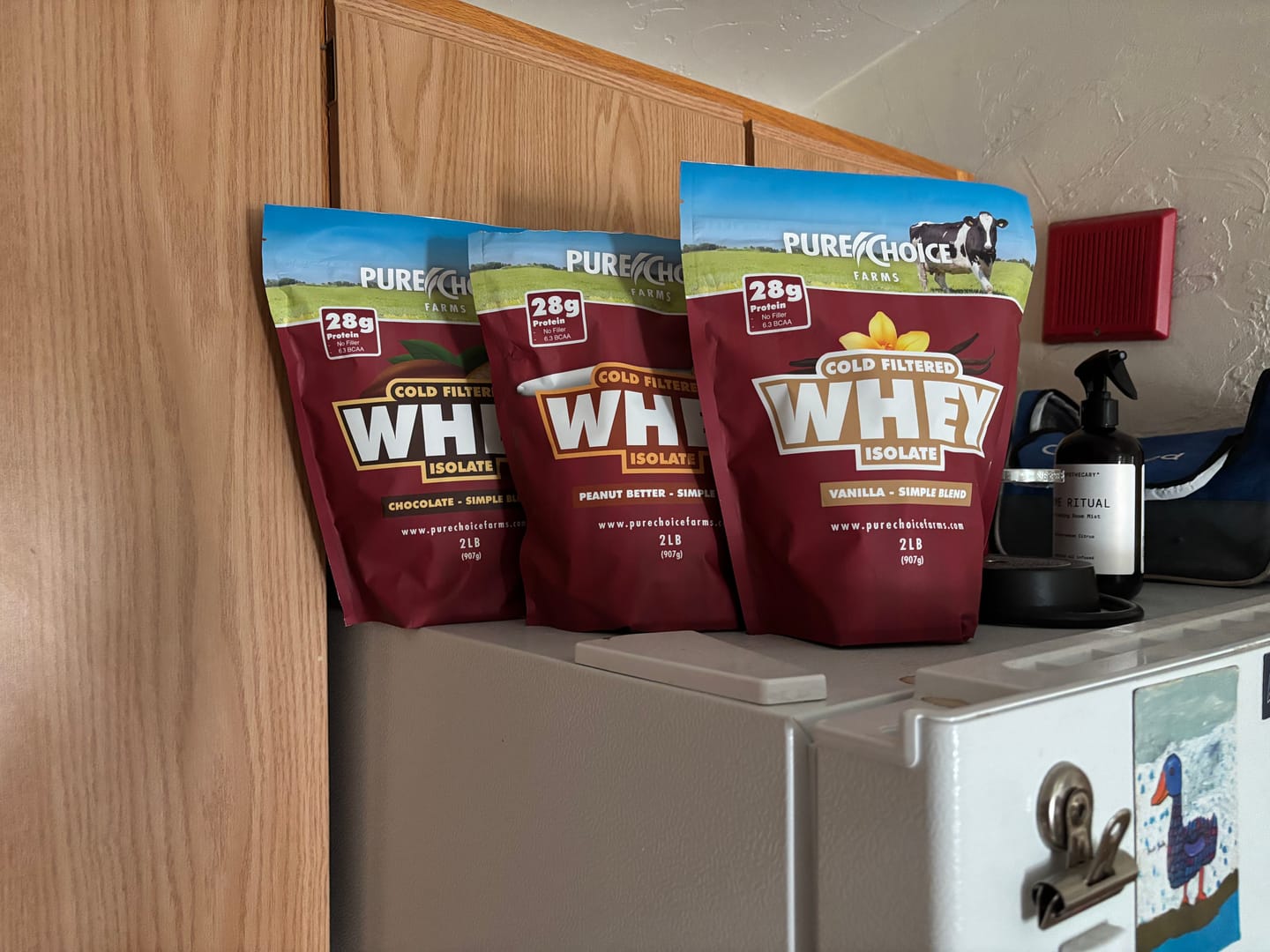 Customer photo review of 3 Flavor Whey Protein Isolate Combos