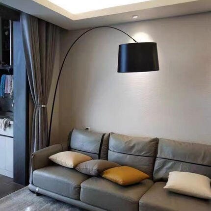 Customer photo review of Arc Floor Lamp, Domed Shade, Metal Arm, 190 cm Reach, 220 cm Tall