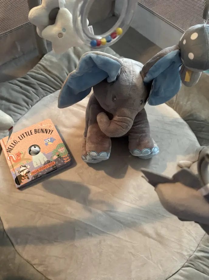 Customer photo review of PeekabooPal™ Ellie – The Singing Peekaboo Elephant Plush