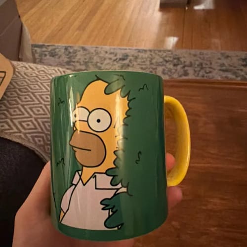 Customer photo review of Homer in the Bush Accent Coffee Mug