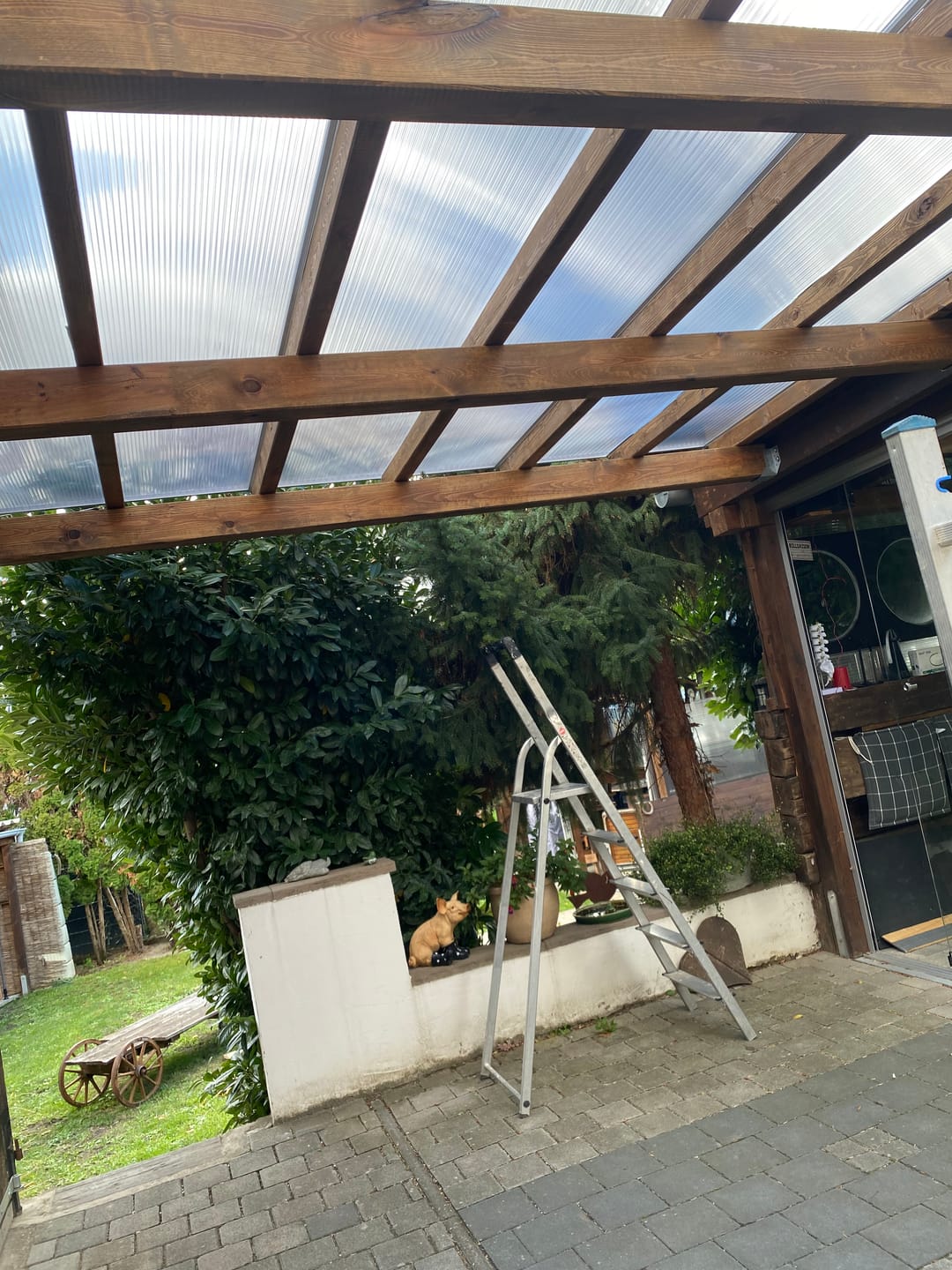 Customer photo review of Dachhaut Alu/Alu mit Polycarbonat Stegplatten 16mm X-Struktur klar