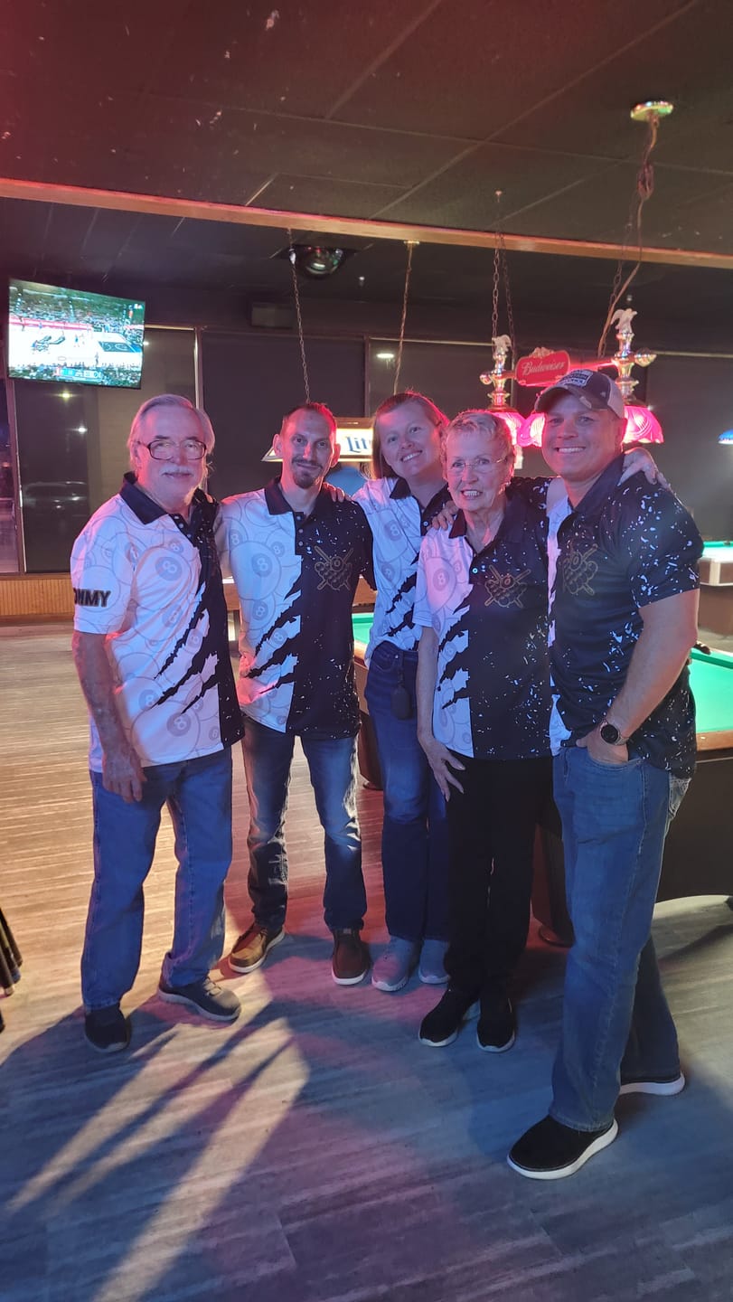 Customer photo review of Custom Grunge Black White 8 Ball Pool Billiard Women Polo Shirts, 8 Ball Billiard Apparel Clothing TDM0730