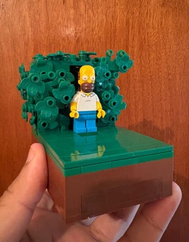 Customer photo review of Buildable Homer in the Bushes Display Set