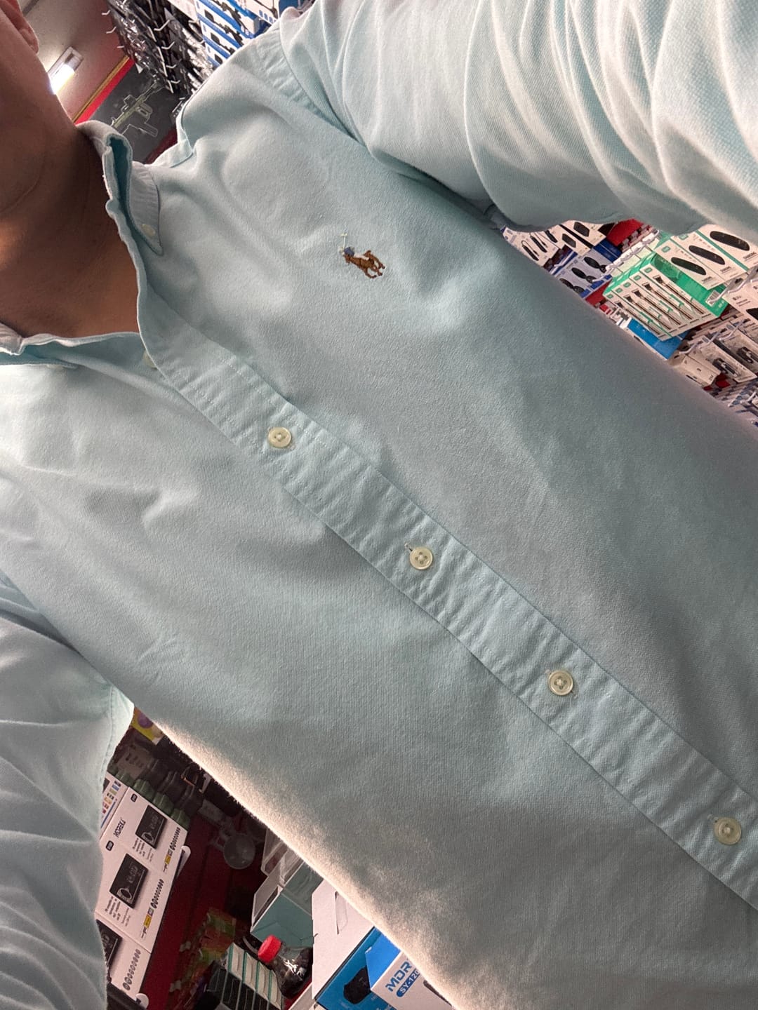 Customer photo review of Camisa Tommy Hilfiger Classic Fit manga larga talla S