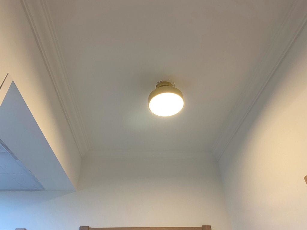 Customer photo review of Brass Ceiling Light, Head Rotates 45°, Integrated LED