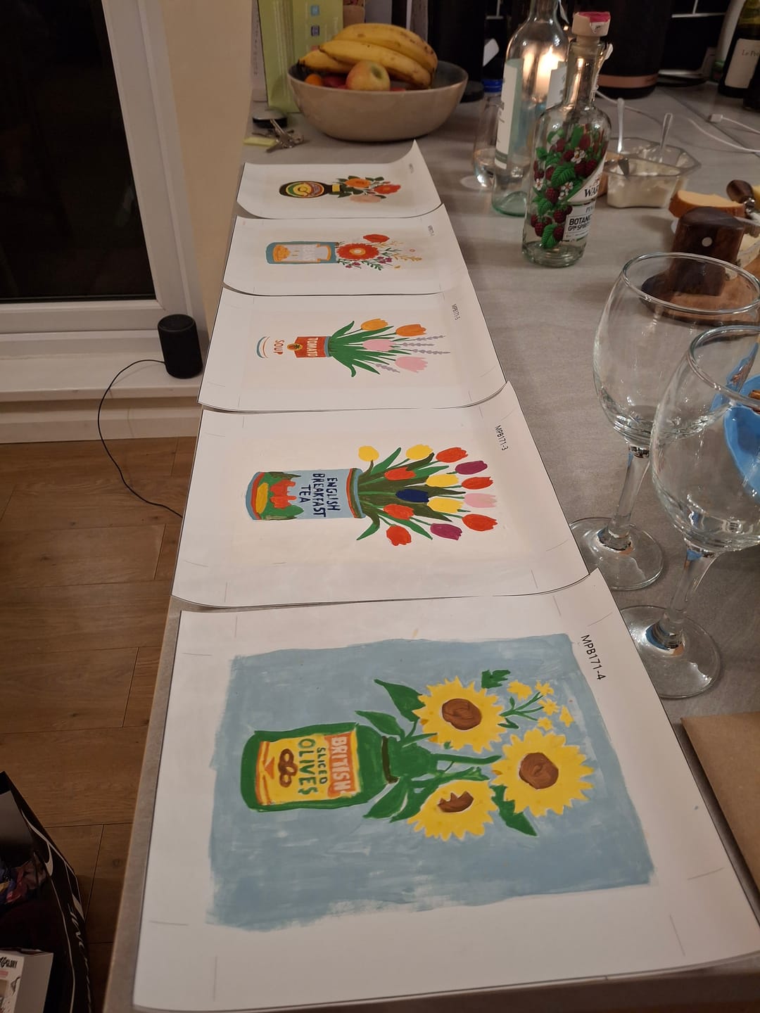 Customer photo review of 6 Mini Paintings - Flowers in Cans Set