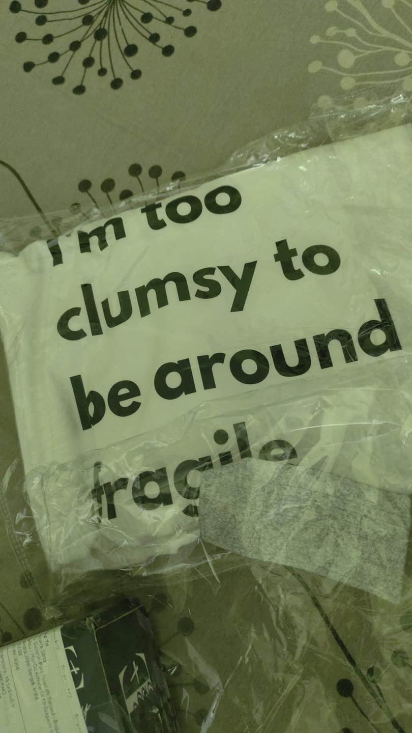 Customer photo review of Fragile Masculinity: Funny Statement T-shirt
