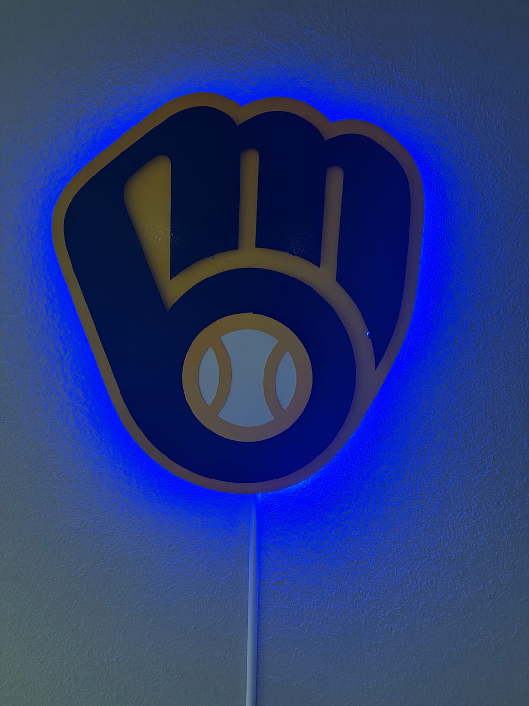 Customer photo review of Milwaukee Brewers Current "BALL-IN-GLOVE" 3D Vintage Metal Wall Art