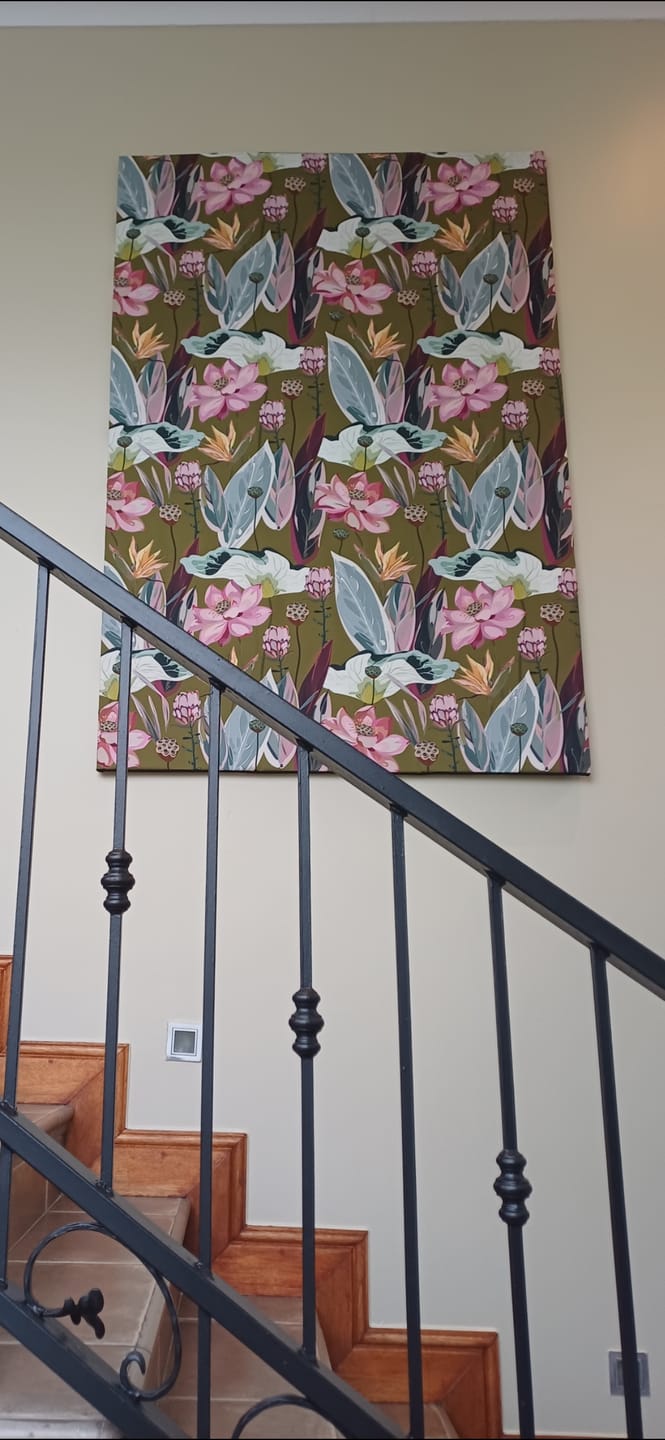 Customer photo review of Eco Fabric Peach Blossom Chartreuse 140cm