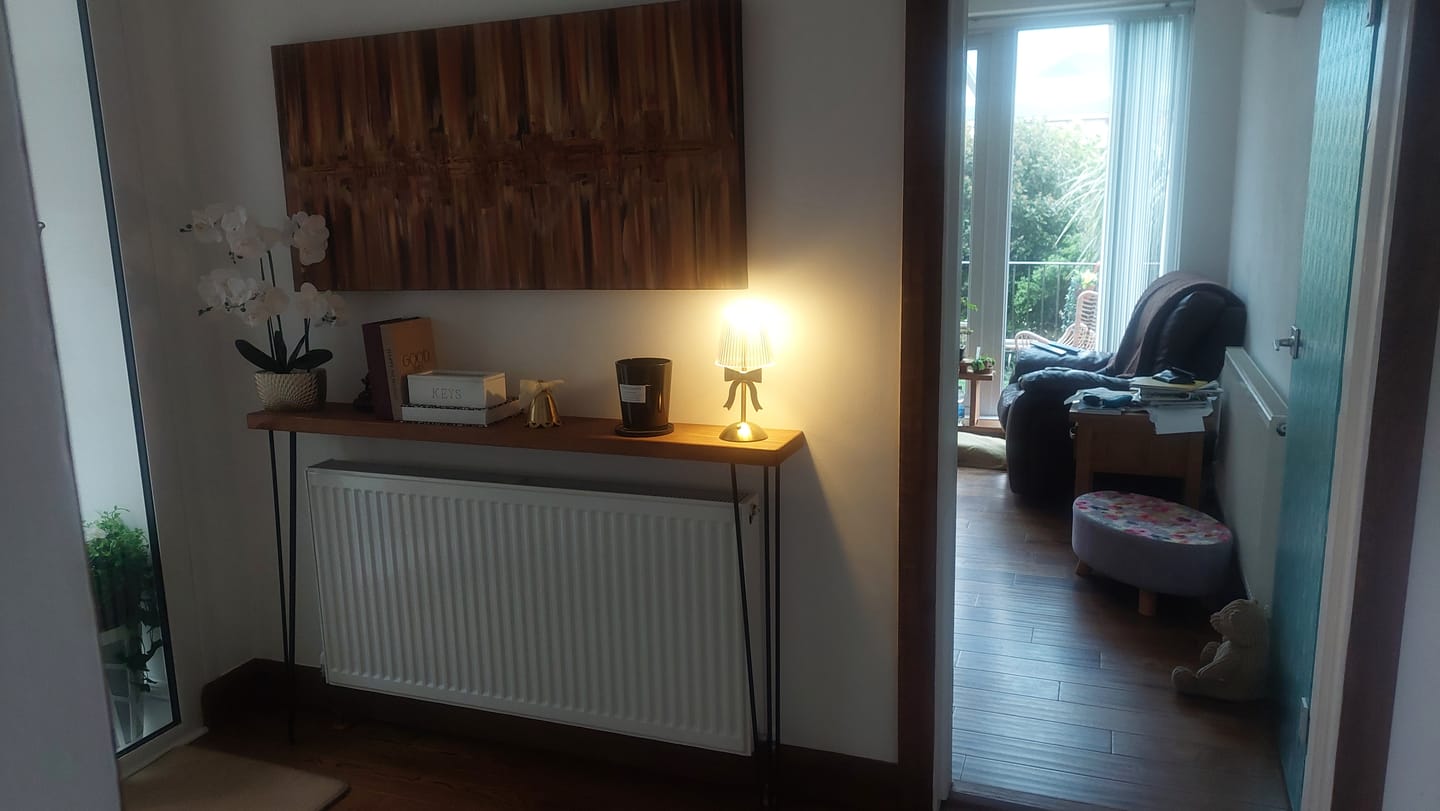 Customer photo review of Console Table 20cm Depth | Hairpin Leg