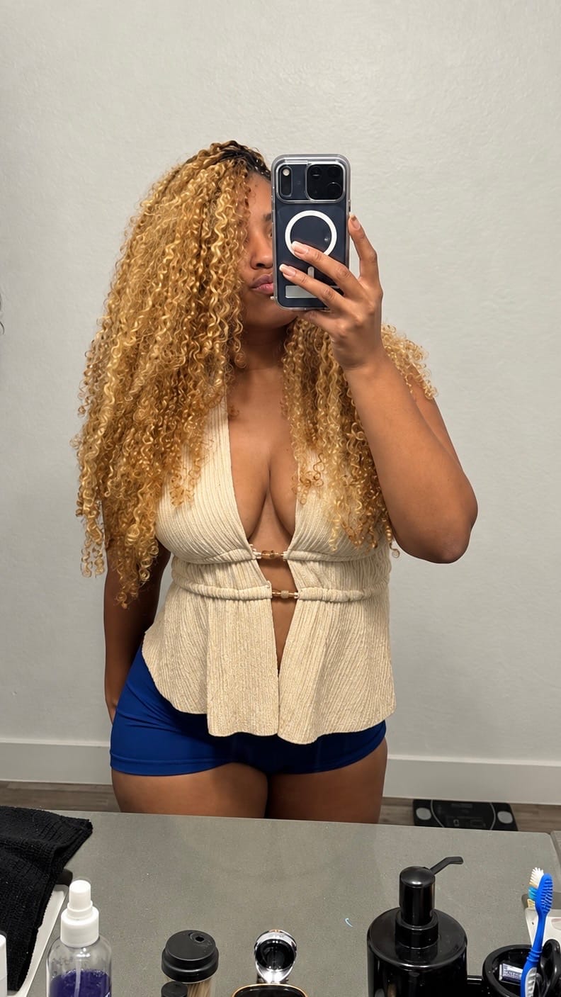 Customer photo review of #27/30 Mix Color Blend Water Curly Human Crochet Hair
