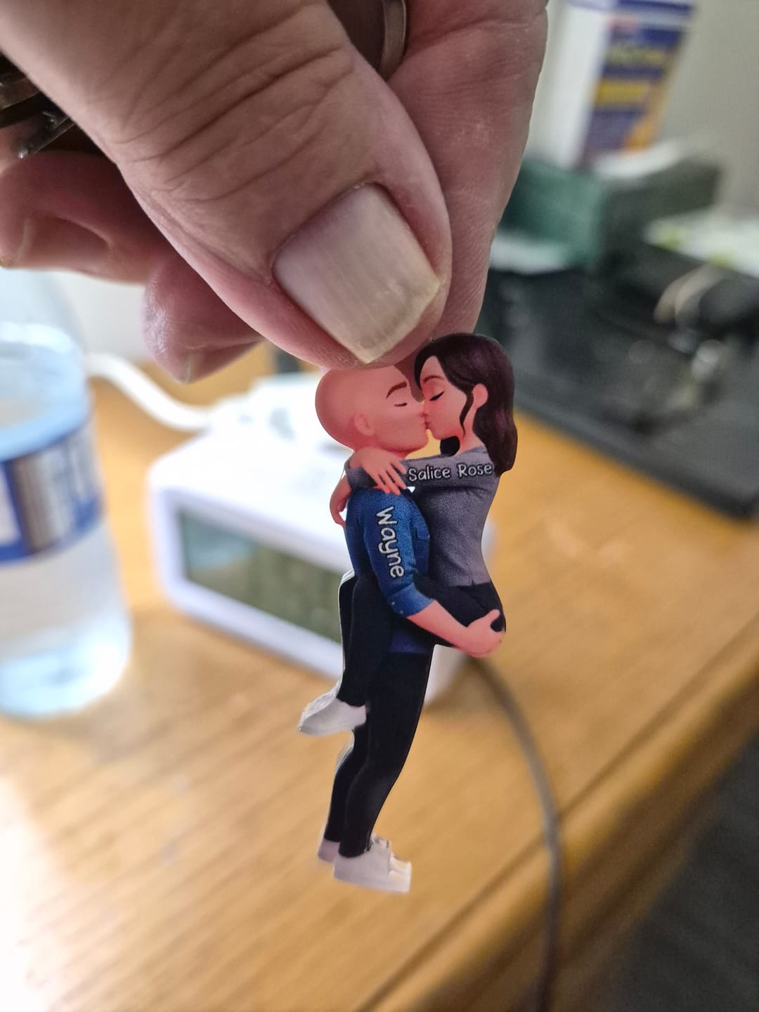 Customer photo review of Kissing Couple - Personalized Keychain, Gift for Couple