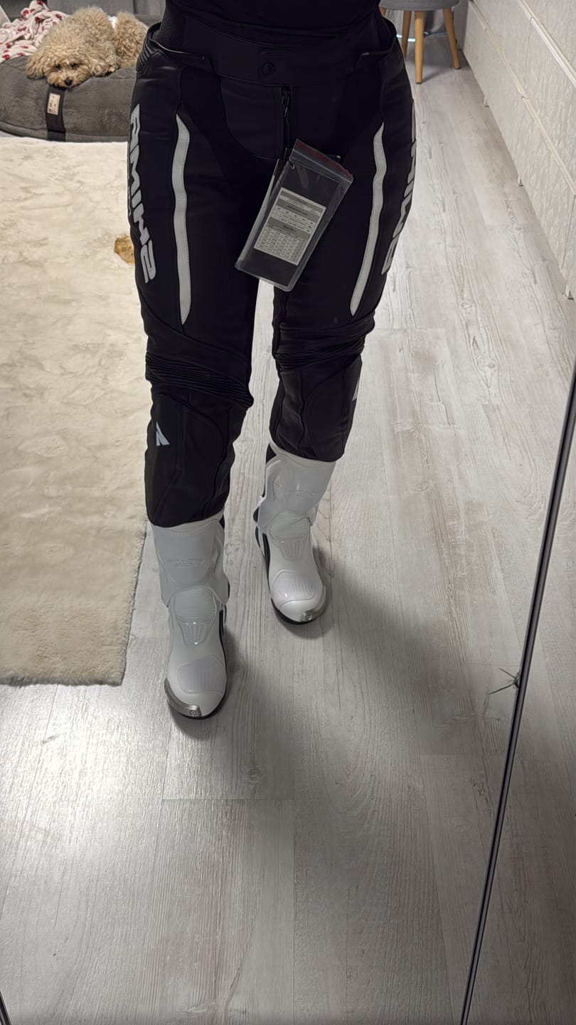 Customer photo review of Motorcycle Riding Boots White