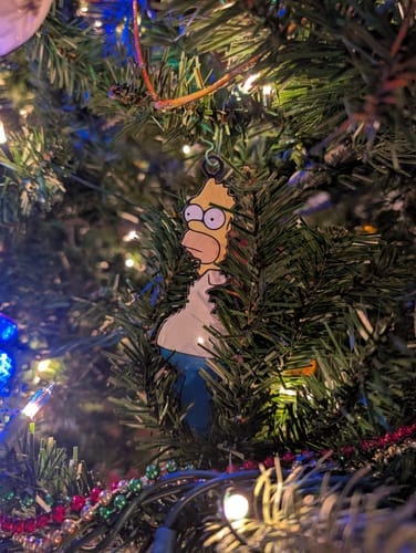 Customer photo review of Homer Hanging Christmas Tree Decoration