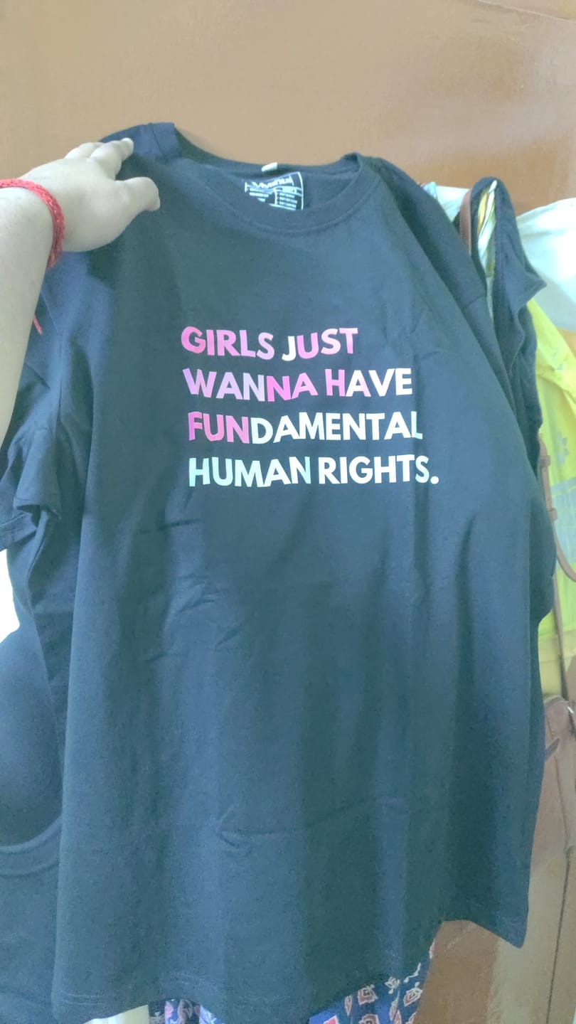 Customer photo review of Girls Just Wanna Have Fun: Statement Tee