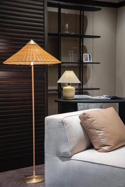 Customer photo review of Conical Shade Floor Lamp, Brass Stem, 64 cm Wide, Plug In