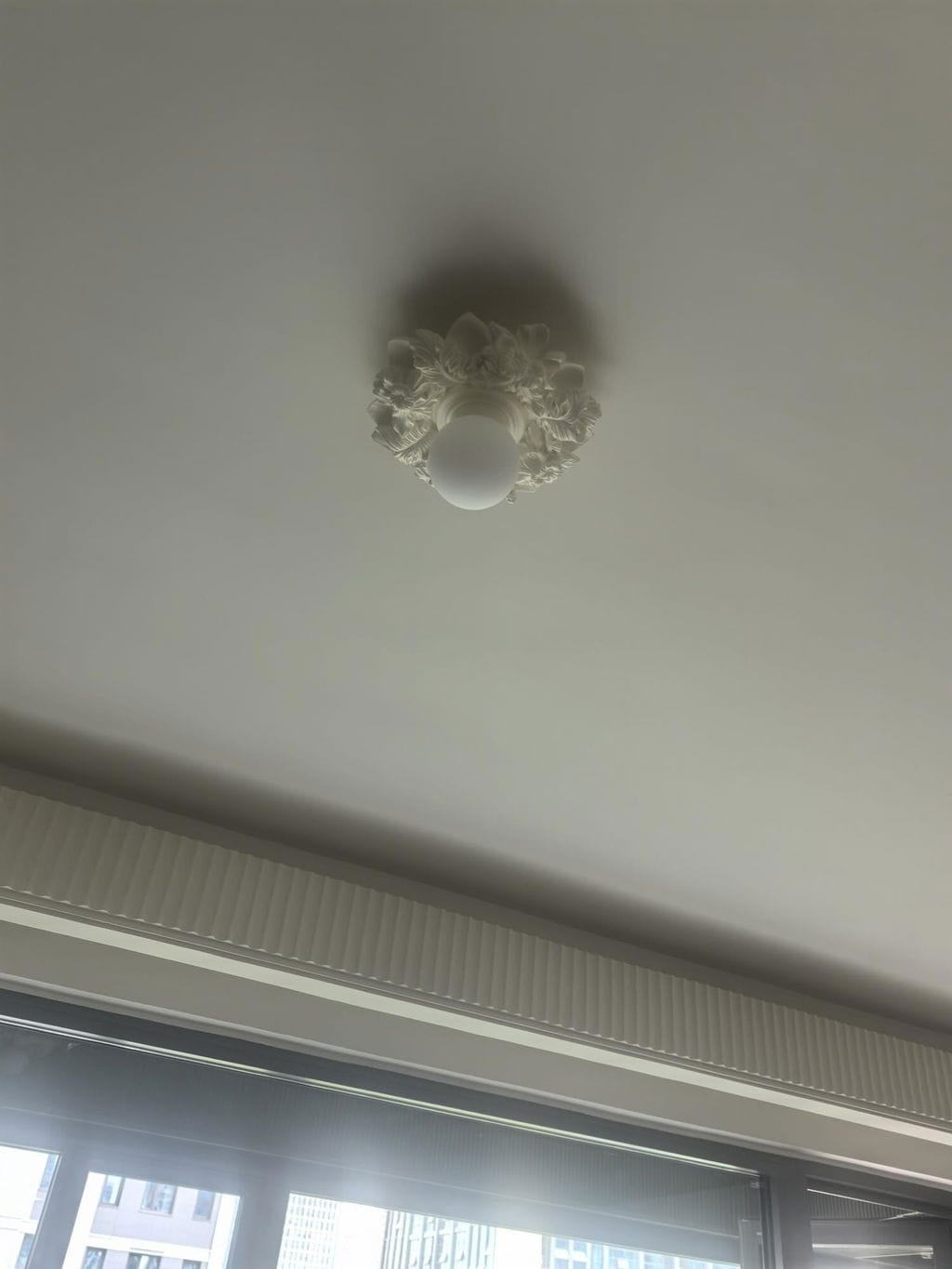 Customer photo review of Glass Sphere Ceiling Light, Flush Mount, Resin Collar, 29 cm