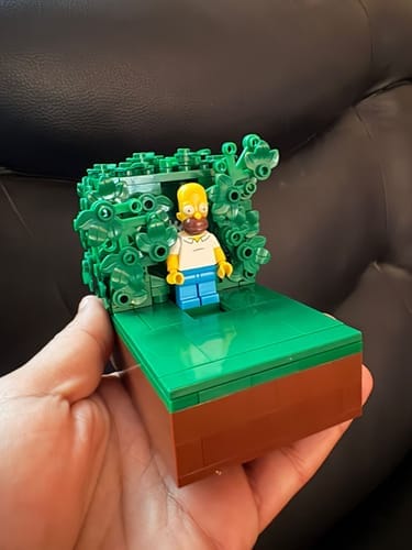 Customer photo review of Buildable Homer in the Bushes Display Set