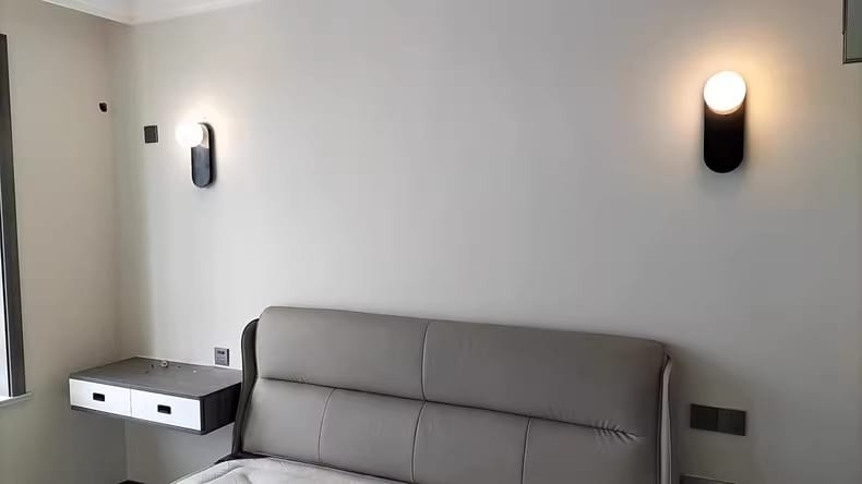 Customer photo review of Wall Light, White Glass Globe, Flat Base, Hardwired, Wall Sconce