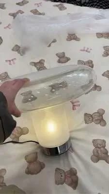 Customer photo review of Blown Glass Mushroom Table Lamp, Frosted Glow, Plug In, 43 cm
